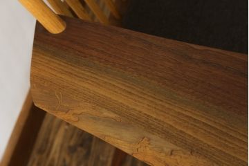 和製ヴィンテージ　ジョージナカシマ　桜製作所　LOUNGE ARM(ラウンジアーム)　One Arm(ワンアーム、片肘)　CN103　クッション付き　モダンに洗練された右アーム付きラウンジチェア(ジョージ・ナカシマ、アームチェア、イス、椅子、板座チェア、ビンテージ)(R-082853)
