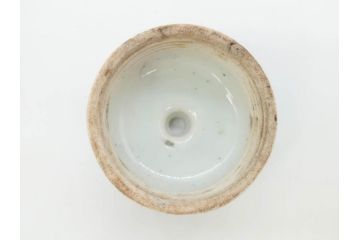 アンティーク　明治期　染付　唐草文　落ち着いた佇まいの碍子2点セット(電笠、電灯、照明器具、電材、陶器)(R-082856)