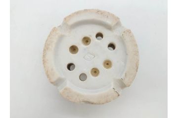 アンティーク　明治期　染付　唐草文　落ち着いた佇まいの碍子2点セット(電笠、電灯、照明器具、電材、陶器)(R-082856)