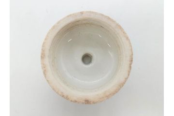 アンティーク　明治期　染付　唐草文　落ち着いた佇まいの碍子2点セット(電笠、電灯、照明器具、電材、陶器)(R-082856)