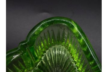 ウランガラス　ハート　花型　繊細で可愛らしいインク壺2点セット(インク壷、インク入れ、インキ、小物入れ、硝子)(R-082857)