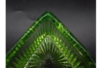 ウランガラス　ハート　花型　繊細で可愛らしいインク壺2点セット(インク壷、インク入れ、インキ、小物入れ、硝子)(R-082857)