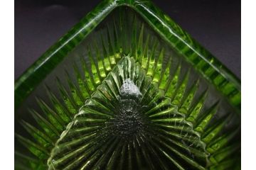 ウランガラス　ハート　花型　繊細で可愛らしいインク壺2点セット(インク壷、インク入れ、インキ、小物入れ、硝子)(R-082857)