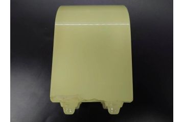 ジャンク品　戦前　当時物　ウランガラス　鶴巻時計店英工舎(EIKOSHA)　ゼンマイ式　空間に温かみをもたらす置時計(硝子、枕時計)(R-082858)