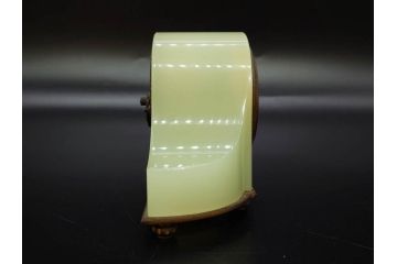 ジャンク品　戦前　当時物　ウランガラス　精工舎(SEIKOSHA・セイコー)　ゼンマイ式　8DAY(8日巻)　ノスタルジックな佇まいの置時計(硝子、枕時計)(R-082859)