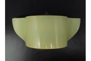 ジャンク品　戦前　当時物　ウランガラス　精工舎(SEIKOSHA・セイコー)　ゼンマイ式　8DAY(8日巻)　ノスタルジックな佇まいの置時計(硝子、枕時計)(R-082859)