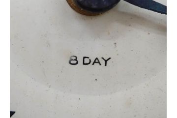 ジャンク品　戦前　当時物　ウランガラス　精工舎(SEIKOSHA・セイコー)　ゼンマイ式　8DAY(8日巻)　ノスタルジックな佇まいの置時計(硝子、枕時計)(R-082859)
