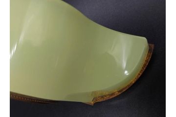 ジャンク品　戦前　当時物　ウランガラス　精工舎(SEIKOSHA・セイコー)　ゼンマイ式　8DAY(8日巻)　ノスタルジックな佇まいの置時計(硝子、枕時計)(R-082859)