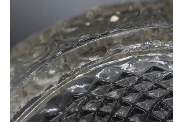 明治〜大正期　プレスガラス　繊細な模様が映えるガラス皿5枚セット(レース、フリル、小皿、深皿、硝子、和ガラス)(R-082860)