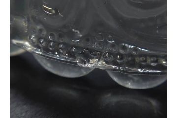 明治〜大正期　プレスガラス　繊細な模様が映えるガラス皿5枚セット(レース、フリル、小皿、深皿、硝子、和ガラス)(R-082860)