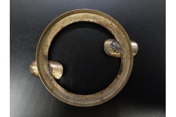 戦前 当時物 ウランガラス 上品な佇まいの小物入れ&灰皿セット(蓋物、アシュトレイ、和ガラス、硝子瓶)(R-082861)