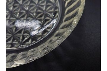 明治〜大正期　プレスガラス　細かな装飾が美しいガラス皿9枚セット(中皿、小皿、器、深皿、硝子、和ガラス)(R-082862)