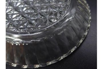 明治〜大正期　プレスガラス　細かな装飾が美しいガラス皿9枚セット(中皿、小皿、器、深皿、硝子、和ガラス)(R-082862)
