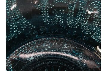 明治〜大正期　プレスガラス　ポンド皿6枚セット(格言皿、SMALL GAINS、BRING RICHESIN、A GOOD NAME IS BETTER THAN RICHES、ガラス、硝子、小皿、レース、和ガラス)(R-082864)