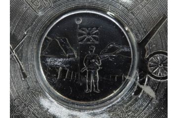 日独伊三国同盟記念　君が代　大日本海軍　万歳　大日本帝国戦捷紀念　ガラス皿3枚&コースターセット(日露戦争、桜文、戦勝記念皿、小皿、和ガラス、硝子)(R-082866)