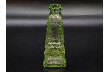大正〜昭和初期　ウランガラス　バレリーナ　レトロな雰囲気漂うガラス瓶2点セット(一輪挿し、花瓶、花生、花入、花器、硝子、和ガラス)(R-082867)