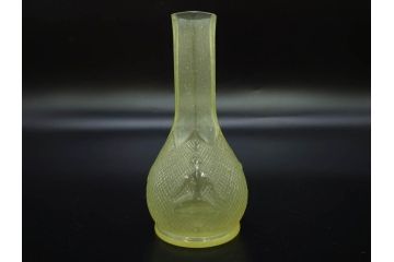 大正〜昭和初期　ウランガラス　バレリーナ　レトロな雰囲気漂うガラス瓶2点セット(一輪挿し、花瓶、花生、花入、花器、硝子、和ガラス)(R-082867)