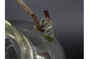 戦前　当時物　切子　剣先　ガラス　風情のある急須&グラス2客セット(コップ、色被せ、青、ポット、硝子、和ガラス)(R-082868)