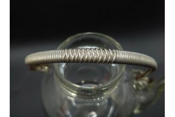 戦前　当時物　切子　剣先　ガラス　風情のある急須&グラス2客セット(コップ、色被せ、青、ポット、硝子、和ガラス)(R-082868)