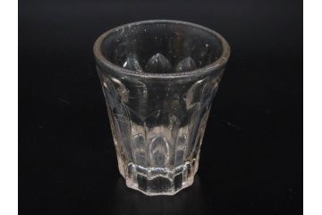 戦前　当時物　切子　剣先　ガラス　風情のある急須&グラス2客セット(コップ、色被せ、青、ポット、硝子、和ガラス)(R-082868)