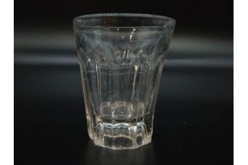 戦前　当時物　切子　剣先　ガラス　風情のある急須&グラス2客セット(コップ、色被せ、青、ポット、硝子、和ガラス)(R-082868)