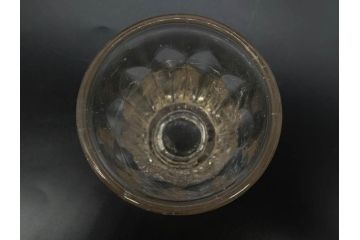 戦前　当時物　切子　剣先　ガラス　風情のある急須&グラス2客セット(コップ、色被せ、青、ポット、硝子、和ガラス)(R-082868)