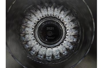 フランス　Baccarat　バカラ　ティアラ　イヤータンブラー2021　グローリア　見事なカットが煌めくグラス3客セット(コップ、シャンパン、ハイボール、フルレッドクリスタルガラス、共箱付)(R-082869)