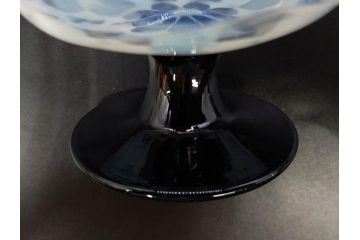 アンティーク　大正期　碗型　乳白市松模様　手作りの温かみを感じる氷コップ(グラス、硝子、和ガラス)(R-082871)