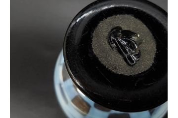アンティーク　大正期　碗型　乳白市松模様　手作りの温かみを感じる氷コップ(グラス、硝子、和ガラス)(R-082871)