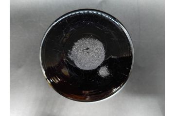 大正期　碗型　乳白　市松模様　エナメル脚　温かみのある色合いが可愛らしい氷コップ(グラス、硝子、和ガラス)(R-082880)