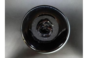 大正期　碗型　乳白ぼかし　赤縁　輪花　エナメル脚　柔らかい色合いに惹かれる氷コップ2客セット(グラス、硝子、和ガラス)(R-082882)