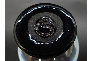 大正期　碗型　乳白ぼかし　赤縁　輪花　エナメル脚　柔らかい色合いに惹かれる氷コップ2客セット(グラス、硝子、和ガラス)(R-082882)