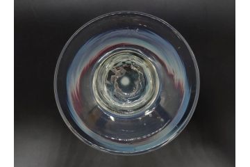 大正期　碗型　乳白ぼかし　輪花　赤縁　青縁　お部屋をノスタルジックに演出する氷コップ3点セット(碗形、グラス、硝子、和ガラス)(R-082883)