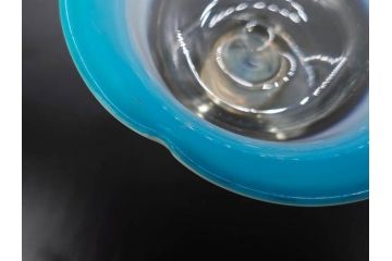 大正期　碗型　乳白ぼかし　輪花　赤縁　青縁　お部屋をノスタルジックに演出する氷コップ3点セット(碗形、グラス、硝子、和ガラス)(R-082883)