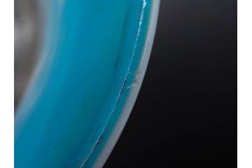 大正期　碗型　乳白ぼかし　輪花　赤縁　青縁　お部屋をノスタルジックに演出する氷コップ3点セット(碗形、グラス、硝子、和ガラス)(R-082883)