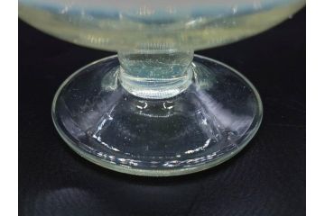 大正期　碗型　乳白ぼかし　輪花　赤縁　青縁　お部屋をノスタルジックに演出する氷コップ3点セット(碗形、グラス、硝子、和ガラス)(R-082883)