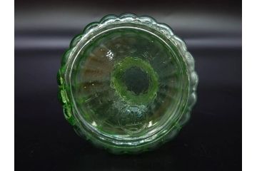昭和初期　プレスガラス　醤油差し　食卓に彩を添えるガラス瓶5点セット(醤油瓶、しょうゆ差し、調味料入れ、ツバメ、ソース、硝子、和ガラス)(R-082885)