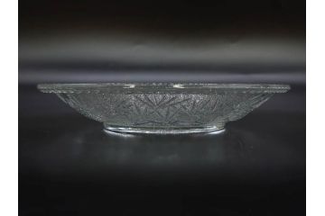 ウランガラス　プレスガラス　レース　食卓を爽やかに彩るガラス皿8枚セット(松葉、松の実、野球、硝子、中皿、小皿)(R-082887)