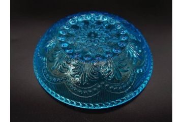 ウランガラス　プレスガラス　レース　食卓を爽やかに彩るガラス皿8枚セット(松葉、松の実、野球、硝子、中皿、小皿)(R-082887)