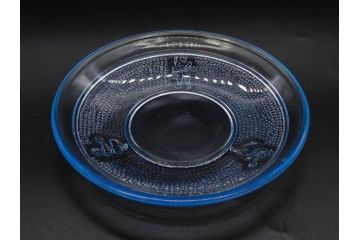 ウランガラス　プレスガラス　レース　食卓を爽やかに彩るガラス皿8枚セット(松葉、松の実、野球、硝子、中皿、小皿)(R-082887)