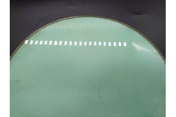 昭和初期　竹　風景　ヨット　レトロな温かみを感じるデザインが素敵なガラストレー2点&コースター12点セット(船、舟、海、ヤシの木、硝子、ガラス盆、トレイ、コップ敷き)(R-082889)