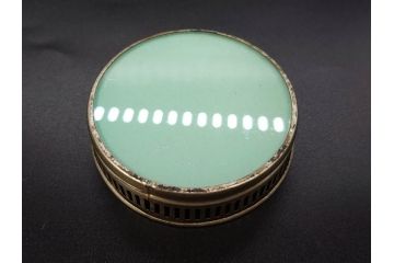 昭和初期　竹　風景　ヨット　レトロな温かみを感じるデザインが素敵なガラストレー2点&コースター12点セット(船、舟、海、ヤシの木、硝子、ガラス盆、トレイ、コップ敷き)(R-082889)