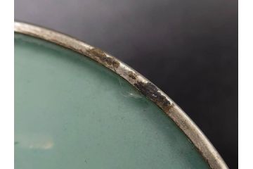 昭和初期　竹　風景　ヨット　レトロな温かみを感じるデザインが素敵なガラストレー2点&コースター12点セット(船、舟、海、ヤシの木、硝子、ガラス盆、トレイ、コップ敷き)(R-082889)