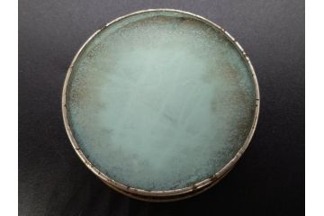 昭和初期　竹　花　落ち着いた佇まいのガラストレー2点&コースター12点セット(富士山?、薔薇、バラ、風景、硝子、ガラス盆、トレイ、コップ敷き)(R-082890)