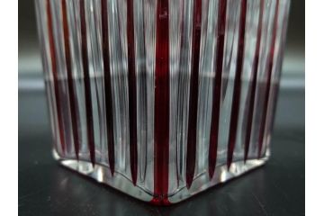 昭和初期　切子　色被せガラス　赤　空間に品格をもたらす水差し&グラスセット(コップ、冠水瓶、ピッチャー、硝子、和ガラス)(R-082891)