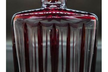 昭和初期　切子　色被せガラス　赤　空間に品格をもたらす水差し&グラスセット(コップ、冠水瓶、ピッチャー、硝子、和ガラス)(R-082891)