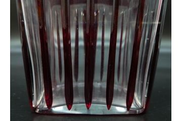昭和初期　切子　色被せガラス　赤　空間に品格をもたらす水差し&グラスセット(コップ、冠水瓶、ピッチャー、硝子、和ガラス)(R-082891)