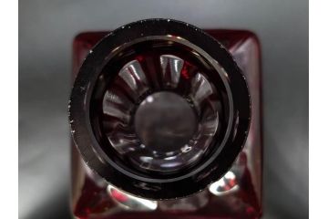 昭和初期　切子　色被せガラス　赤　空間に品格をもたらす水差し&グラスセット(コップ、冠水瓶、ピッチャー、硝子、和ガラス)(R-082891)