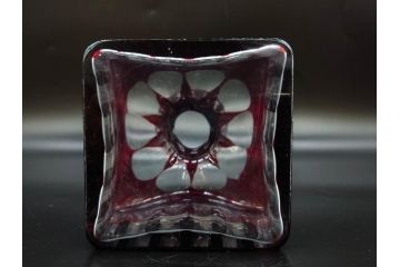 昭和初期　切子　色被せガラス　赤　空間に品格をもたらす水差し&グラスセット(コップ、冠水瓶、ピッチャー、硝子、和ガラス)(R-082891)