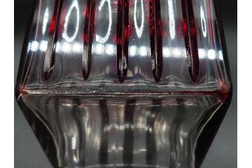 昭和初期　切子　色被せガラス　赤　空間に品格をもたらす水差し&グラスセット(コップ、冠水瓶、ピッチャー、硝子、和ガラス)(R-082891)